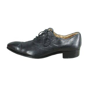 Vintage Mario Alborino Men's Black Leather Lace Up Oxford Dress Shoes Size 10